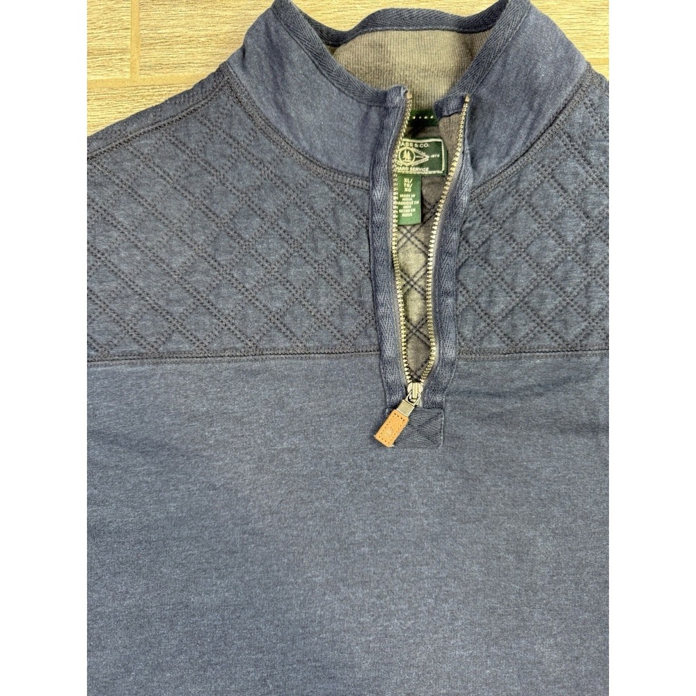 G.H. Bass & Co. Men's Mountain Wash quarter-zip pullover Size XL Navy old money - Picture 4 of 14
